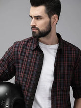 Load image into Gallery viewer, Roadster Men Black &amp; Grey Checked Pure Cotton Casual Shirt
