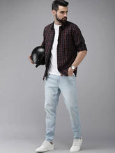 Load image into Gallery viewer, Roadster Men Black &amp; Grey Checked Pure Cotton Casual Shirt
